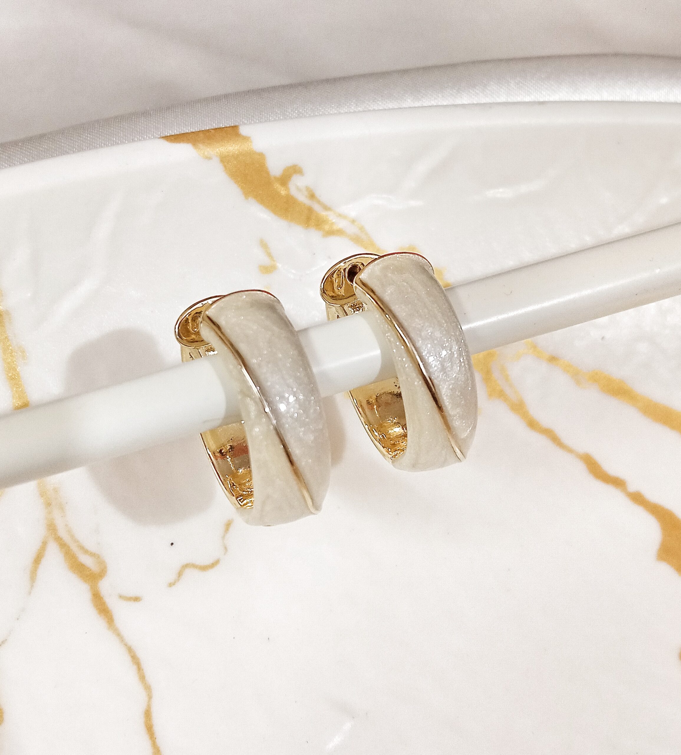 Haven Hoop Earrings (White) - Image 2