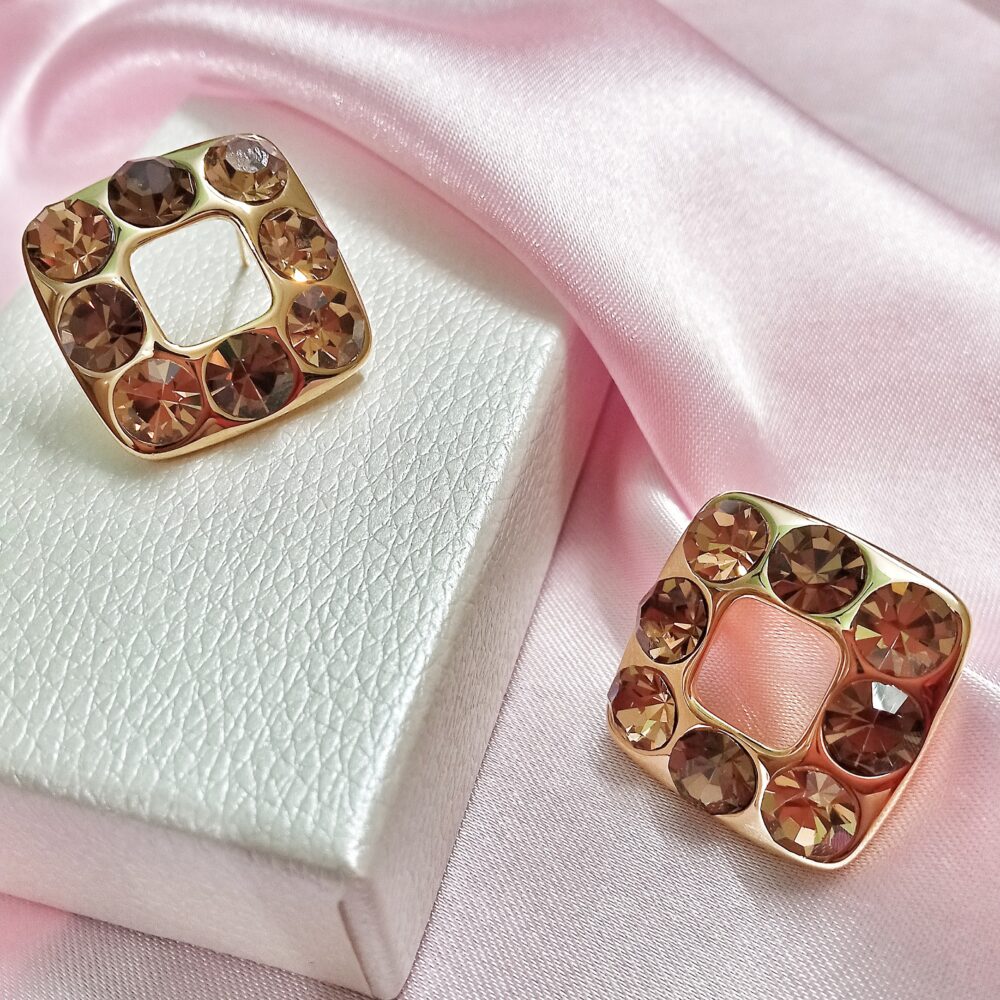 Juno Stud Earrings (Brown)