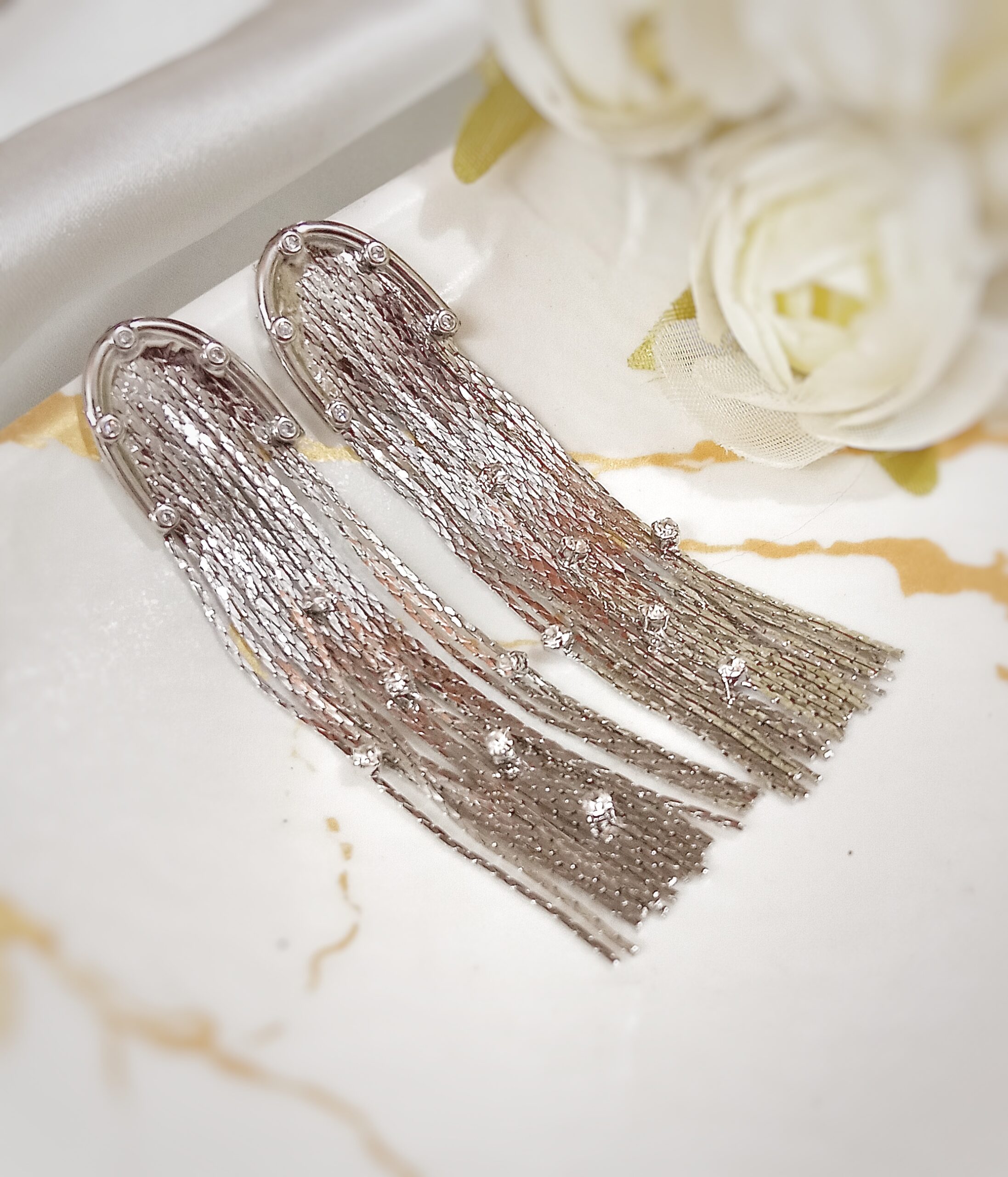 Kora Tassel Earring (Silver Polish)