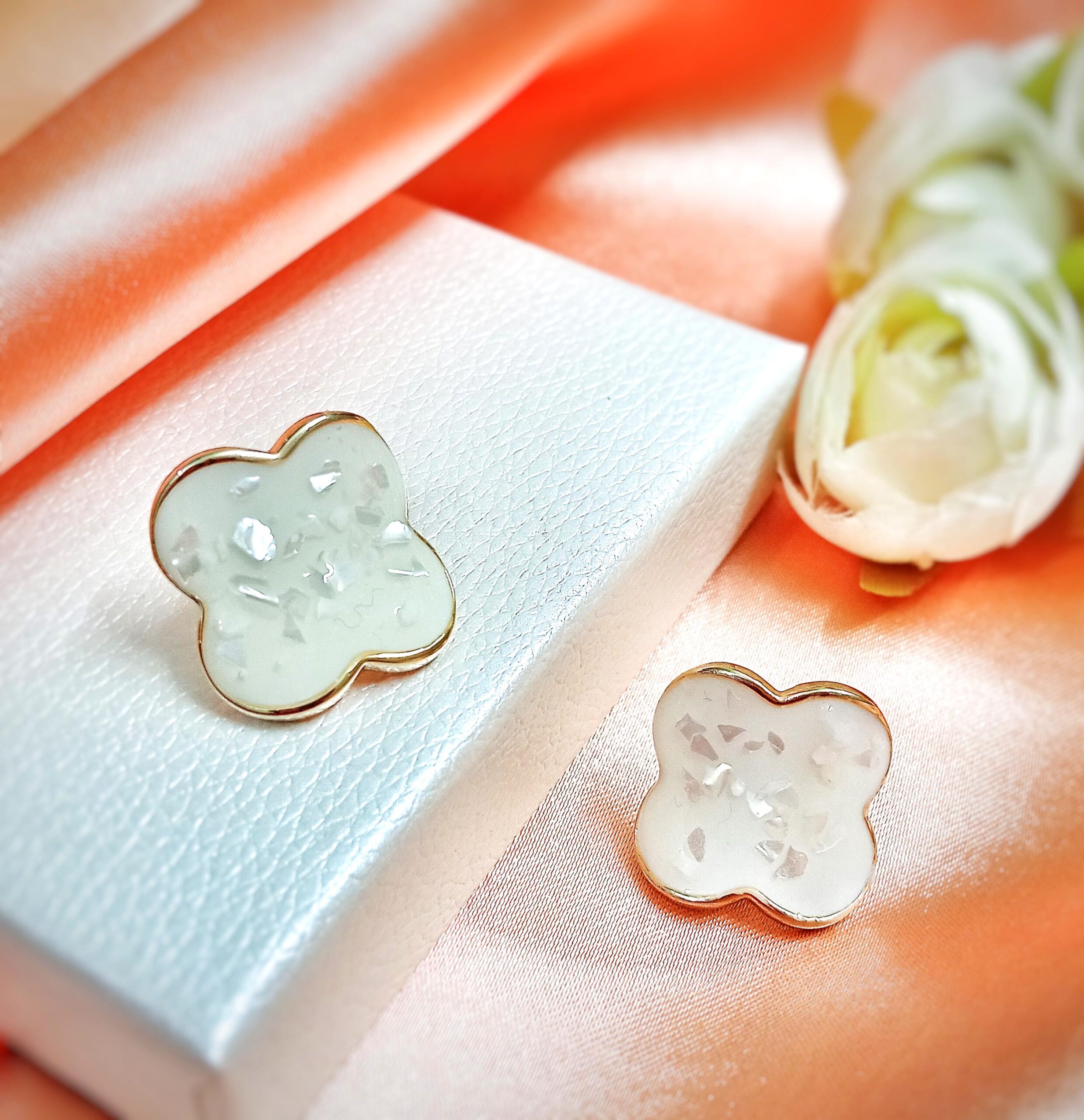 MOP Clover Stud Earrings - Image 2