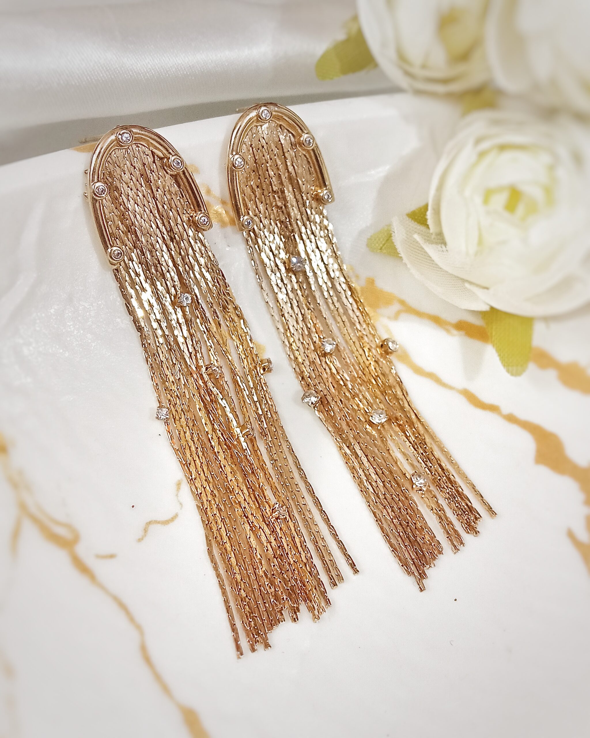 Kora Tassel Earring (Golden Polish) - Image 2