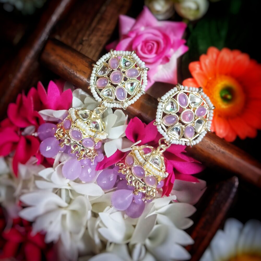 Noor Kundan Jhumki (Lavender)