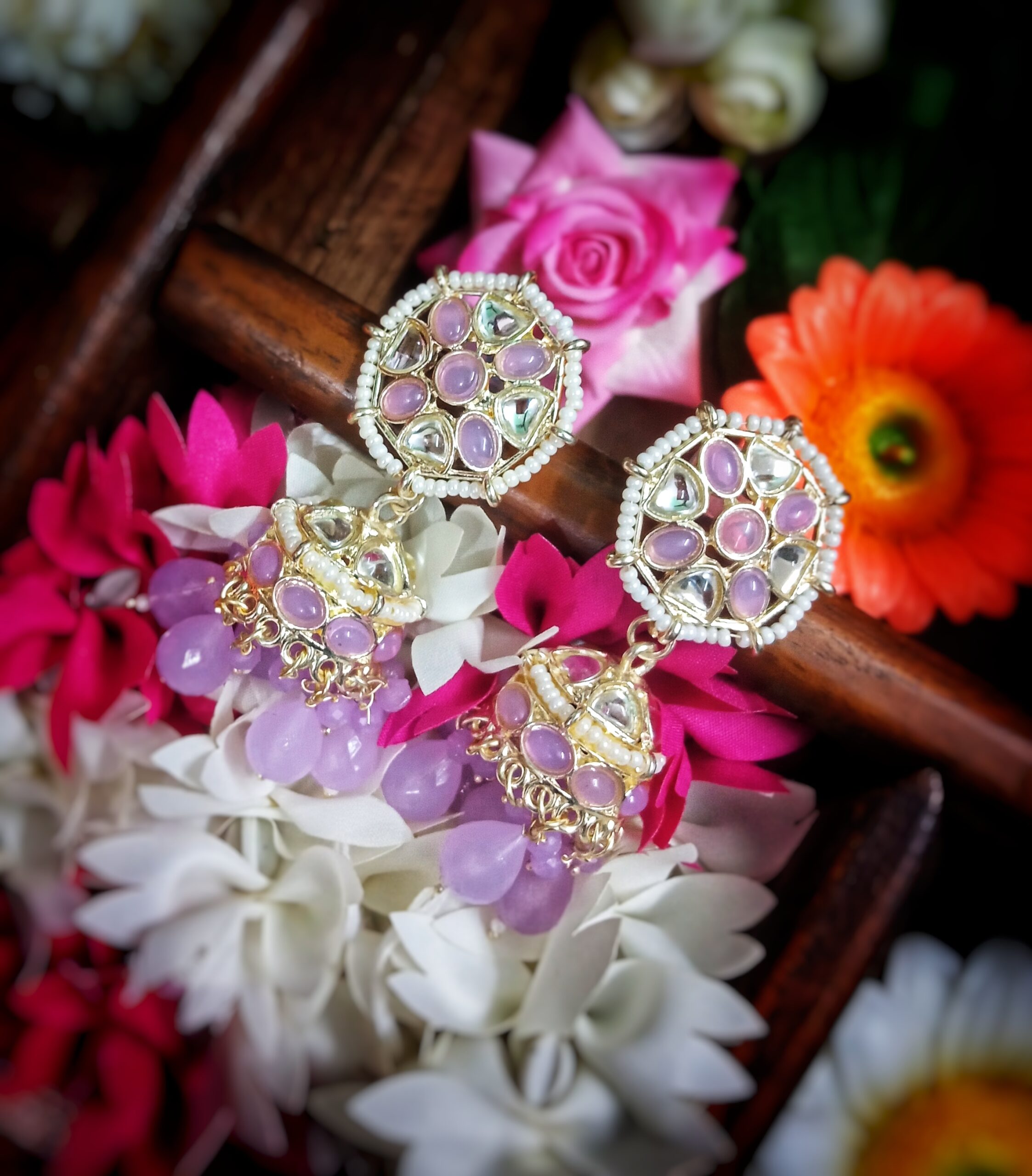 Noor Kundan Jhumki (Lavender)