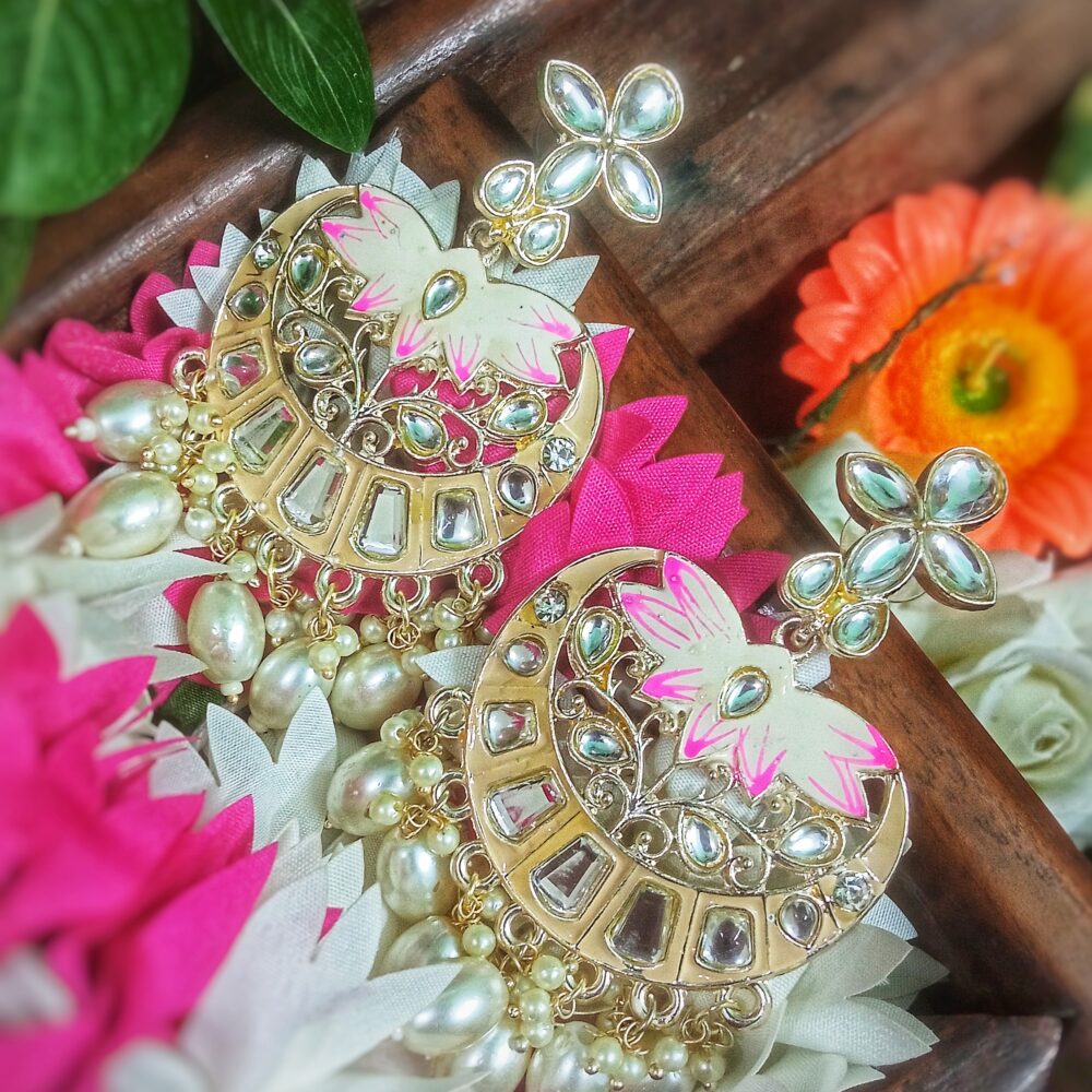 Asma Chandbali Earrings (Biege)