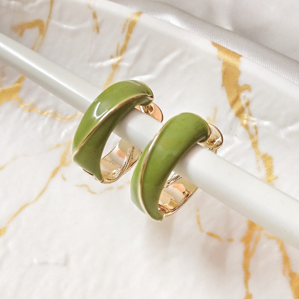 Haven Hoop Earrings (Green)